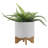 8" CHEVRON PLANTER W/ STAND, WHITE-1846271193