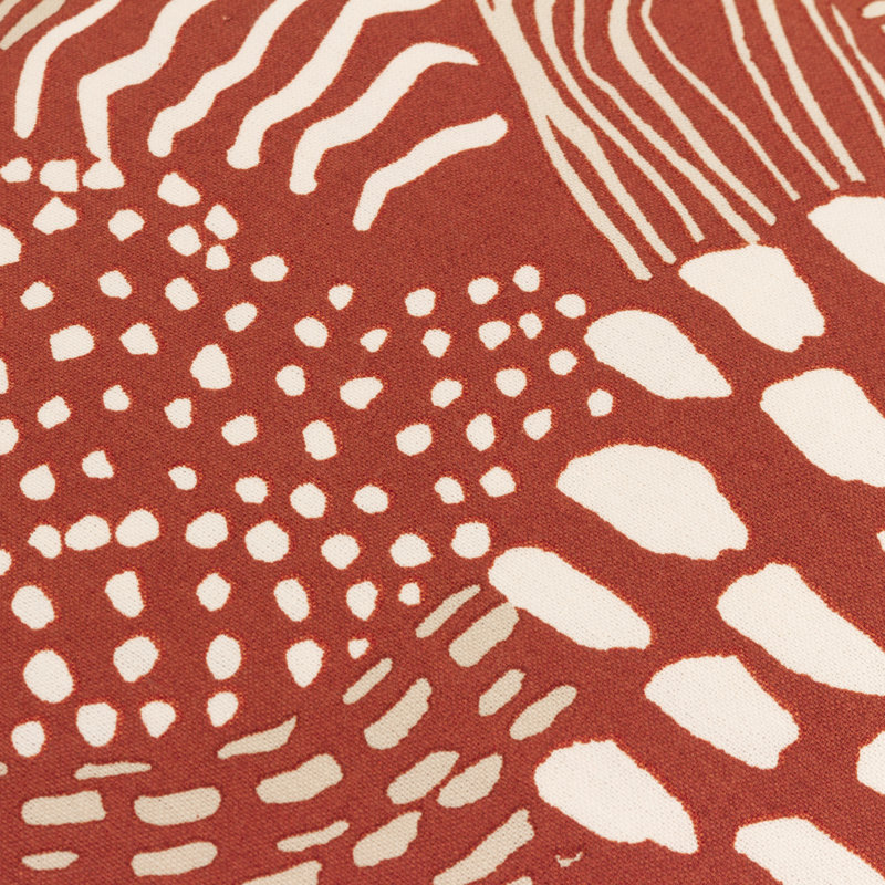 Nola Abstract Square Throw Cushion, Red