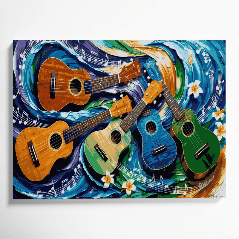 Art musical sur toile grise, H 24 po x l 36 po