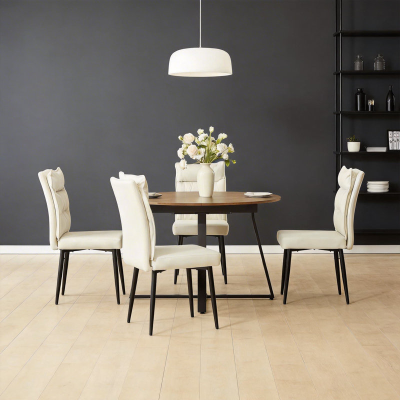 Dining Set, 4 Beige Chair