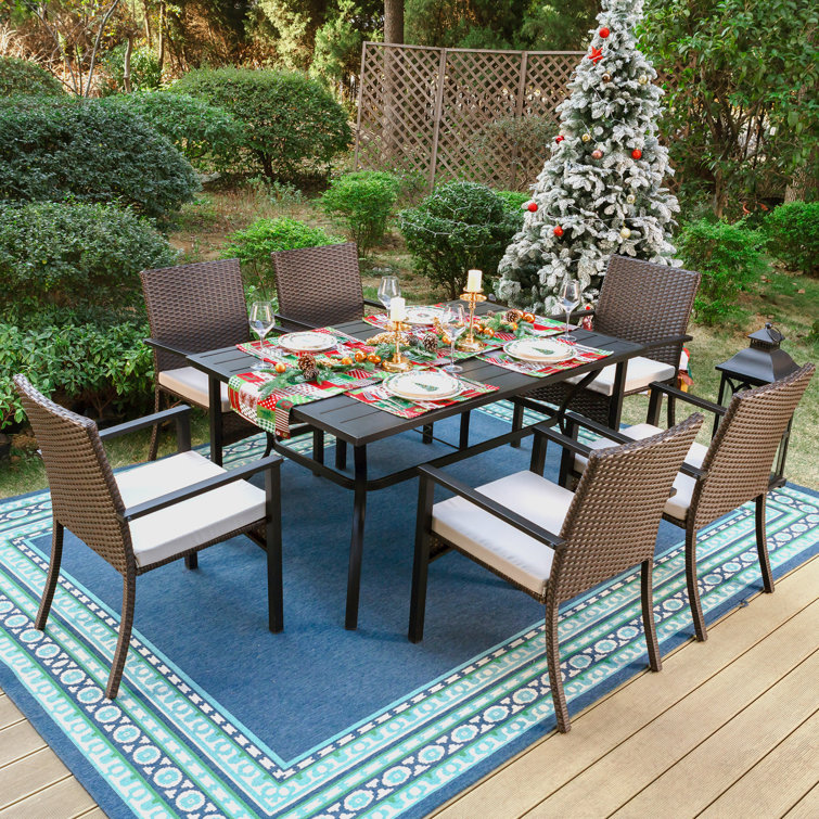 Alyah Rectangular 7 - Piece 6 - Person 152.4Cm L Table Set