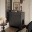 Grand / grand bac à litière, meuble moderne en bois pour bac à litière avec tiroir comme armoire-buffet (noir)-262568500