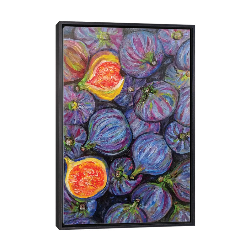 Figues - reproduction d'art murale - toile encadrée, 26" x 18", Framed Canvas, Distressed Black