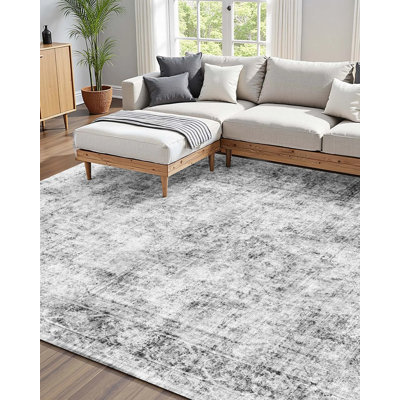 Tapis, grand tapis Boho lavable de 6 pi x 9 pi, tapis doux antidérapant et résistant aux déchirures, tapis bohémiens adaptés aux animaux de compagnie et aux enfants, tapis d'intérieur pour chambre à coucher, salon, chambre d'enfant, entrée, gris