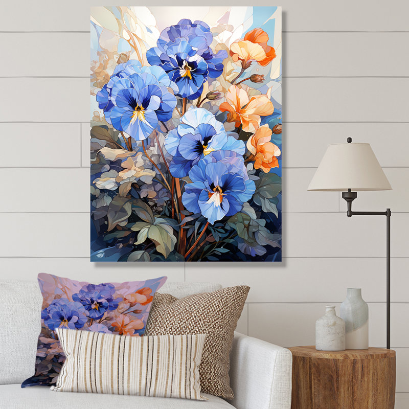 Vibrant Pansy Medley III, H 20 po x l 12 po x P 1 po, Toile tendue