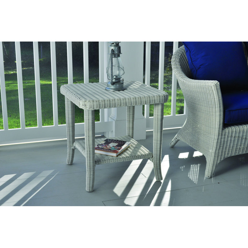 Cape Cod Outdoor Square Side Table, Textured Charcoal