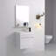 Meuble-lavabo flottant mural avec lavabo en résine blanche et porte d'armoire à fermeture en douceur-1329957220