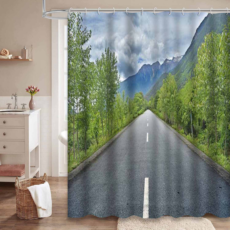 Rideau de douche jaune imperméable, rideaux de douche pour la salle de bain avec 12 crochets, 72" L x 72" W