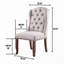 Chaises d'appoint contemporaines 2 pièces en tissu ivoire