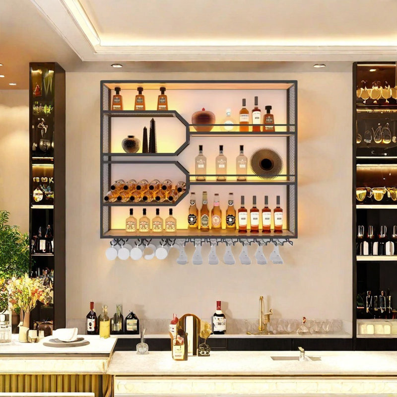 Creative Multi-tier Wine Rack, 49.2"H x 59"W x 9.8"D