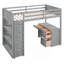 Lit mezzanine avec tablettes et bureau