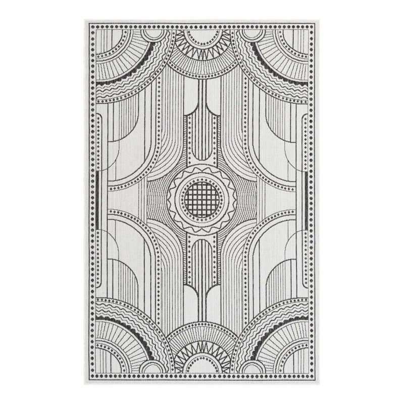 Geometric Indoor / Outdoor Rug, Rectangle 5'3" x 8'