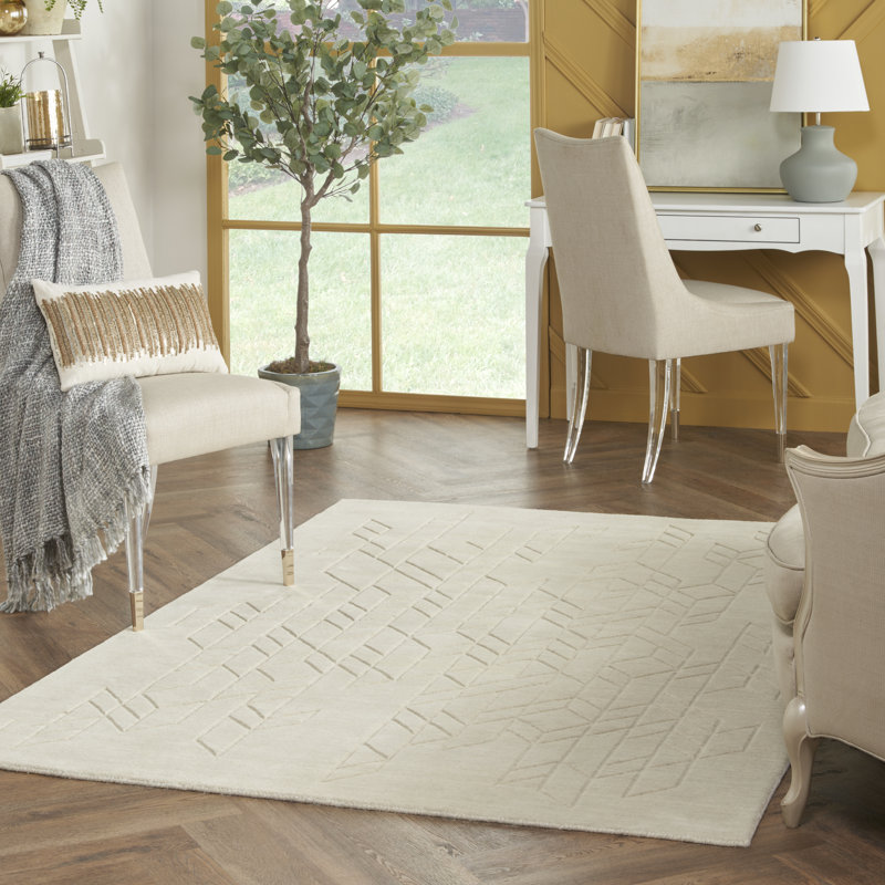 Mihira Geometric Wool Hand Woven Area Rug, Rectangle 160 x 226cm
