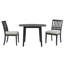 Ensemble de table de salle à manger 3 pièces pour 2 personnes, 1 table de salle à manger pliante en bois + 2 chaises rembourrées, conception compacte pour petits appartements et salles à manger - Noir-398058004
