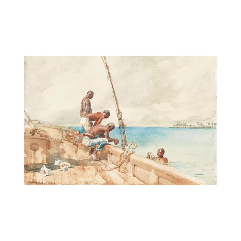 The Conch Divers, 1885 by Winslow Homer - Wrapped Canvas Gallery-Wrapped Canvas Giclée, 66.04 cm H x 45.72 cm W x 1.91 cm D