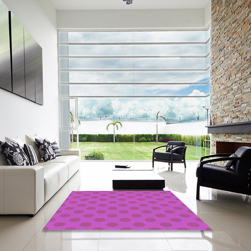 Tapis rose à motif Cohasset, Carré 4 pi