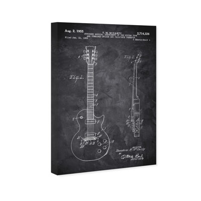 " Gibson Les Paul Guitar 1955 Chalkboard " by Oliver Gal