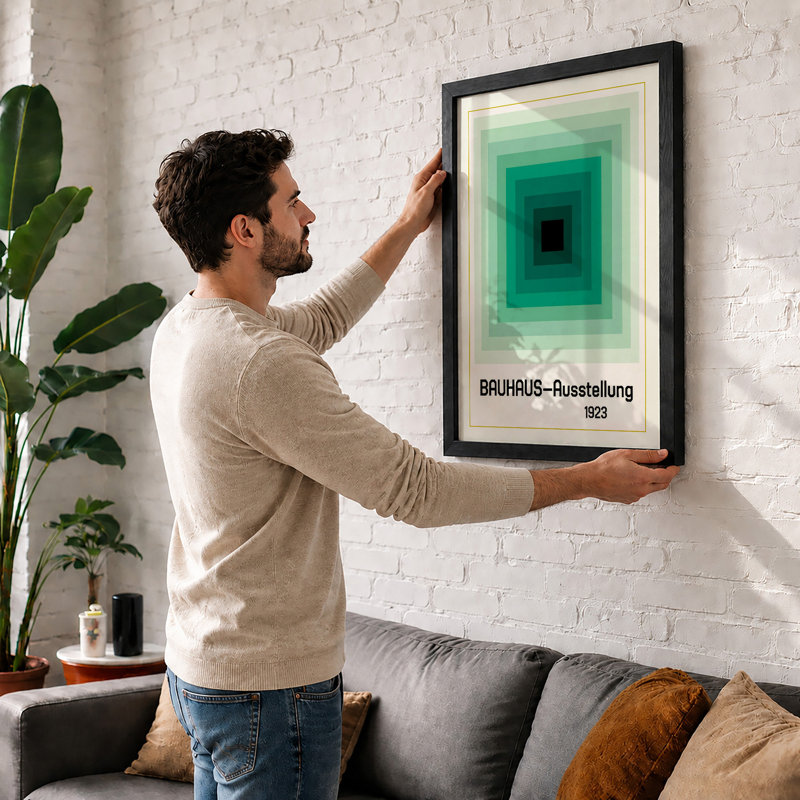 Bauhaus Abstraction Geometric - Framed Print, Unframed, A2 - 59.4 x 42.0 cm