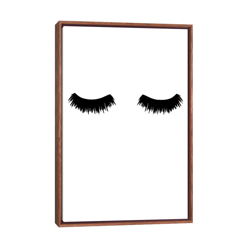 Lash Bold - impression d'art graphique, Pas de tapis, H 26 po x l 18 po x 1,5 po, Toile avec cadre brun