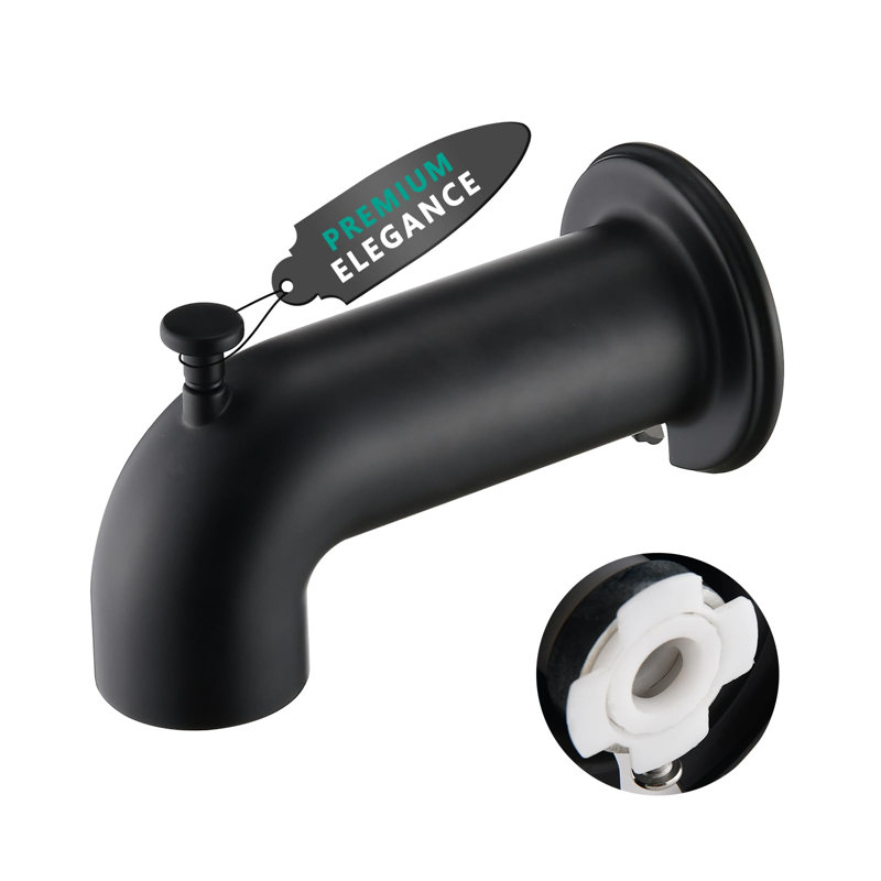 Wall Tub Spout with Diverter, Matte Black