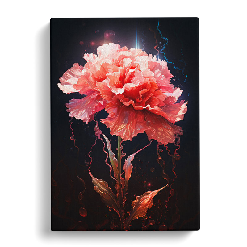 Carnation Flower Digital - Wrapped Canvas, 50cm H x 35cm W x 3cm D