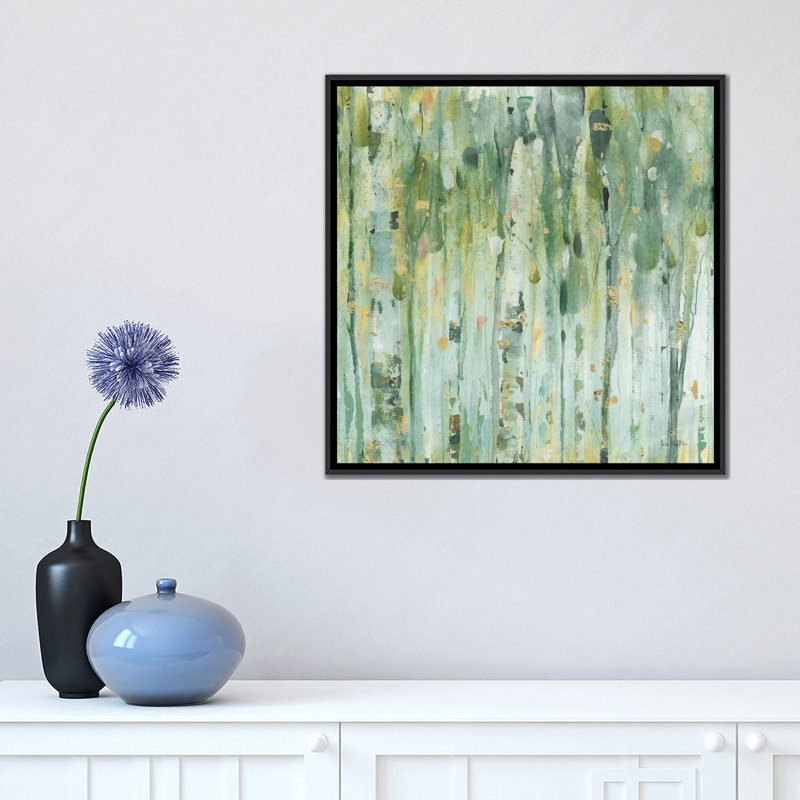 La forêt III - reproduction d'art sur toile, H 18 po x l 18 po x P 1,5 po, Toile avec cadre noir, Pas de tapis