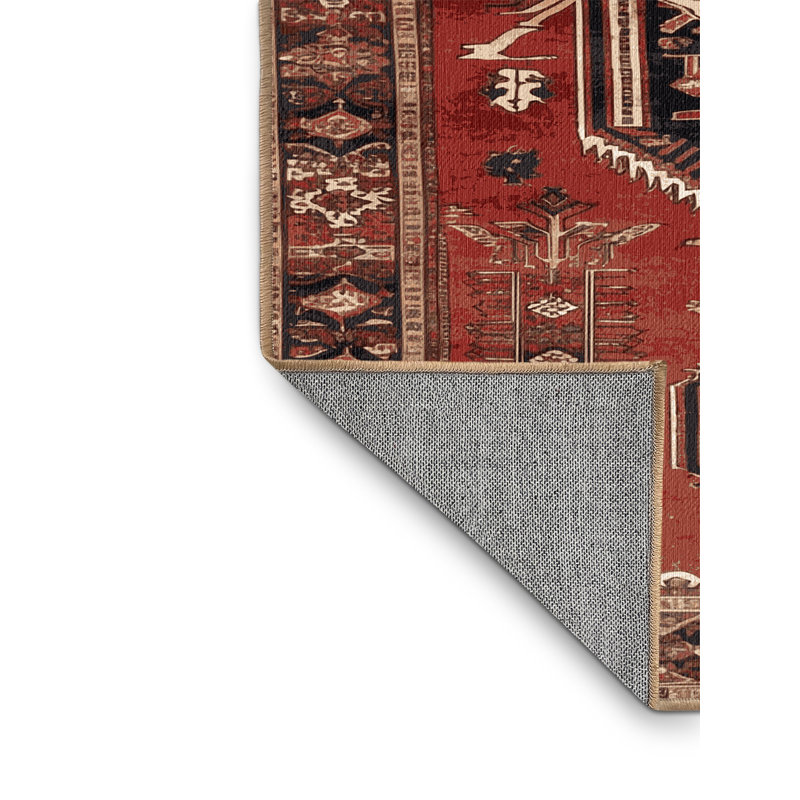 Tapis brun lavable à la machine, Rond 7 pi