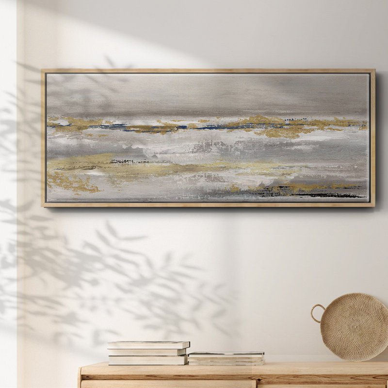 Toile encadrée, brouillard doré