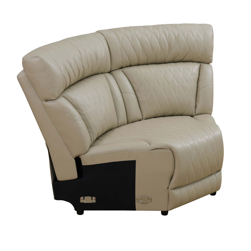 Meide L Shape Power Reclining Faux Leather Sectional Sofa & Console Cup With Led