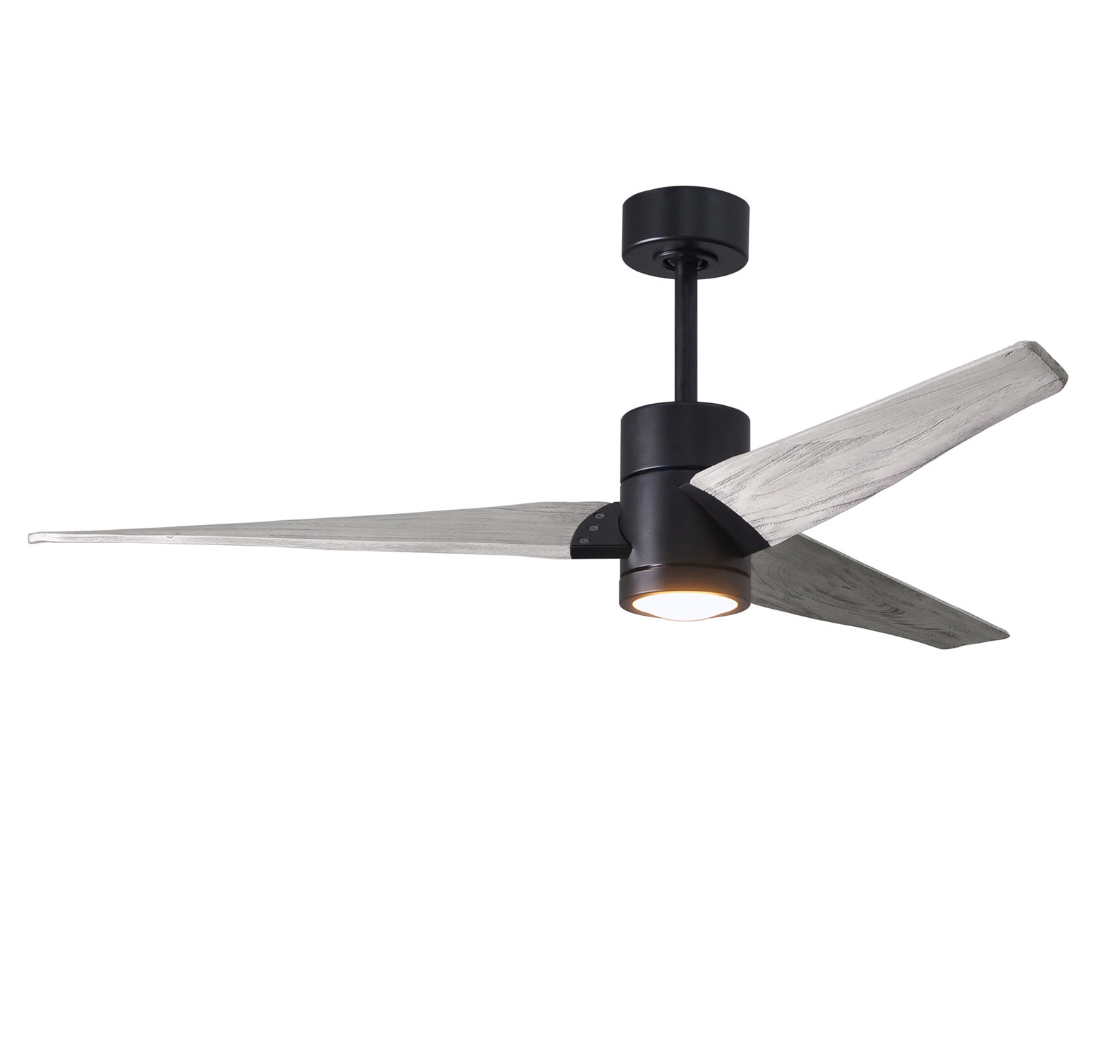 3 Blade Ceiling Fan with LED Light Kit, Matte Black/Barn Wood, 60", Barn Wood Tone