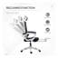 Chaise de bureau à haut dossier, chaise de bureau d'ordinateur en tissu avec appui-tête réglable, soutien lombaire, accoudoir, repose-pieds, dossier inclinable, noir