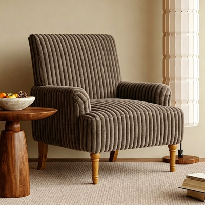 Fauteuil d'appoint rembourré en velours côtelé Corduroy