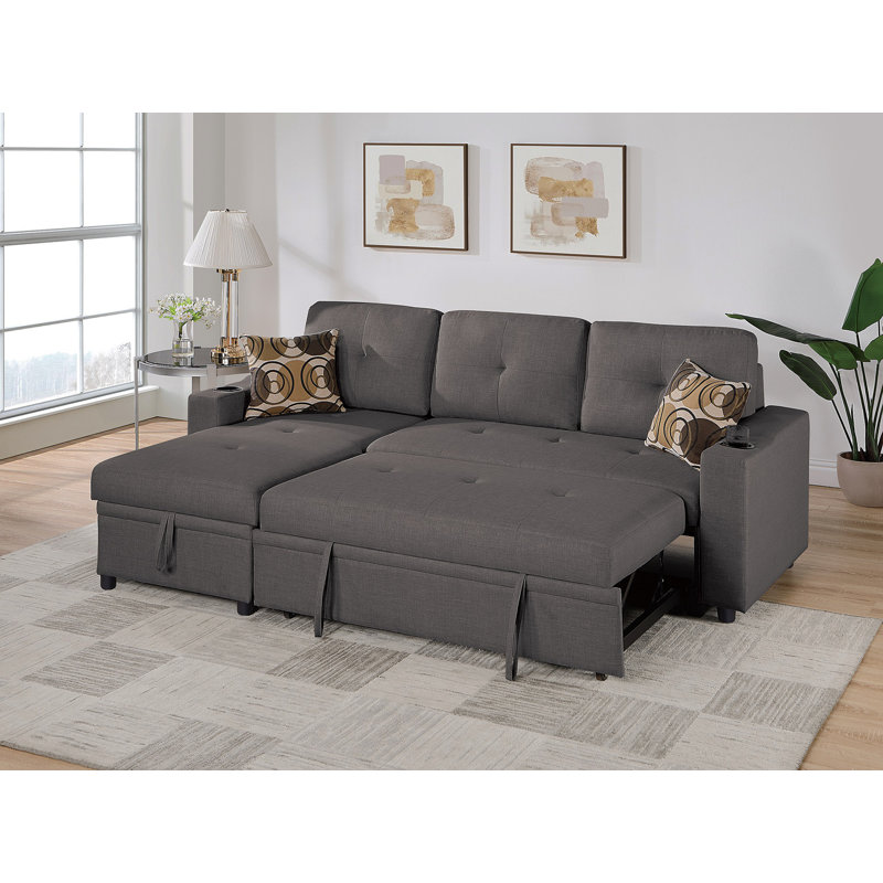 Canapé modulaire convertible en frêne noir Dorris