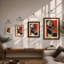 Midnight Plant Art Deco - Framed Print-1295630110-1295630107