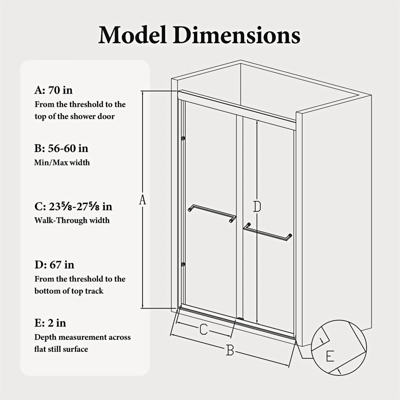 Semi-Frameless Double Sliding Shower Door