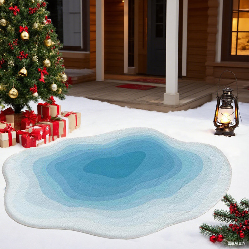 Tapis de Noël pour l'extérieur, tapis de décoration pour la cour d'Halloween, tapis de protection pour le balcon pour la décoration des Fêtes en plein air, 4,6 x 6,6 pi