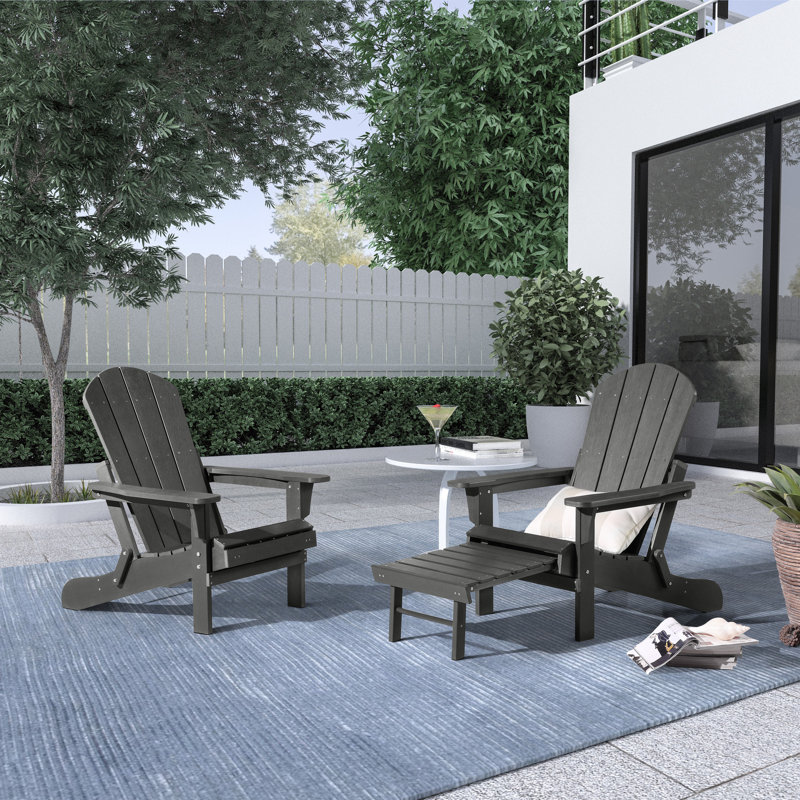 Chaise Adirondack pliante Hurley Morphew, Gris foncé