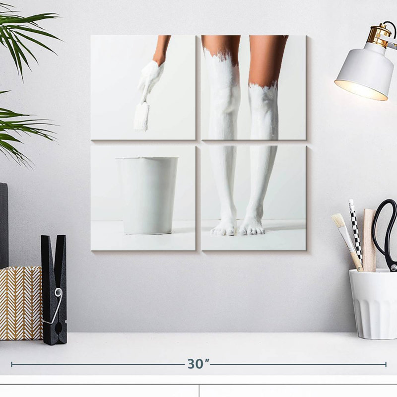 Pieds de Senne peints en blanc, H 18 po x l 18 po
