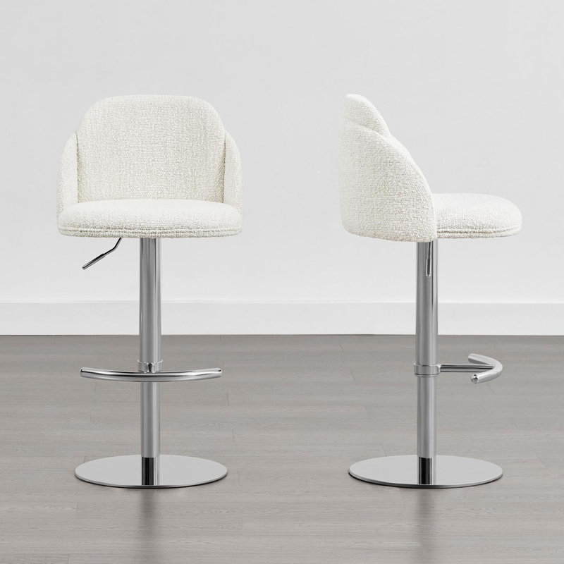 Swivel Adjustable Height Bar Stool, Sliver
