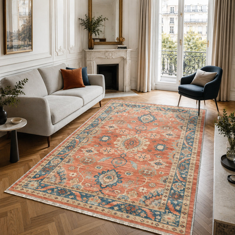 Vintage Look Cotton and Chenille Flatweave Area Rug, 200 x 300 cm