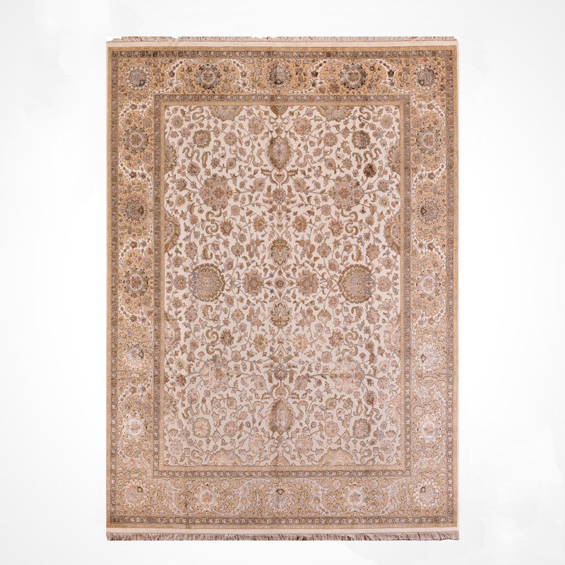 Tapis en laine beige noué à la main Original Original