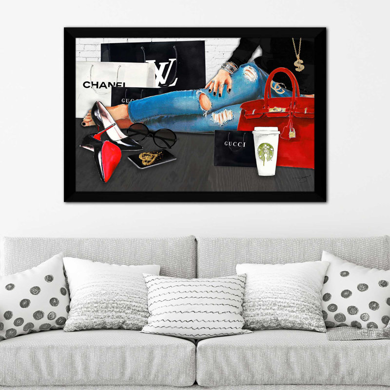 Free To Shop (Horizontal) par By Jodi - impression, Cadre noir, H 33,5 po x l 49,5 po x P 1 po
