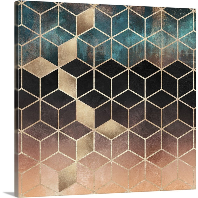 Ombre Dream Cubes - impression sur toile, Toile tendue, H 12 po x l 12 po x P 1,25 po