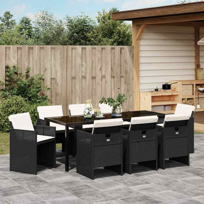 Wicker Patio Dining Set Table,