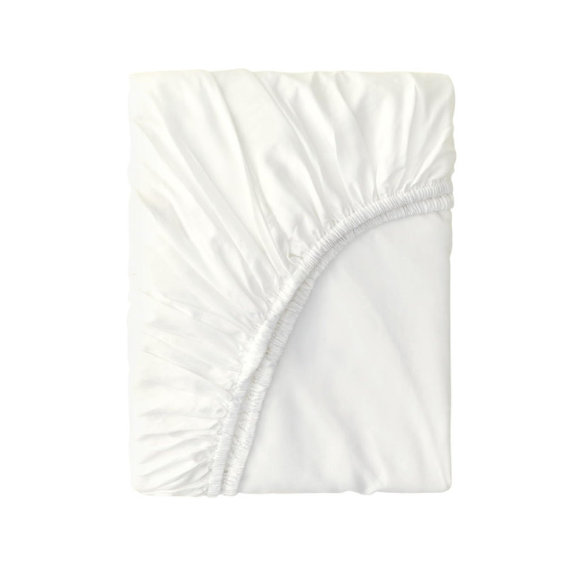 Double Stitch By Bedsure Cotton Tencel Fitted Sheet, Full Fitted Sheet, Cream