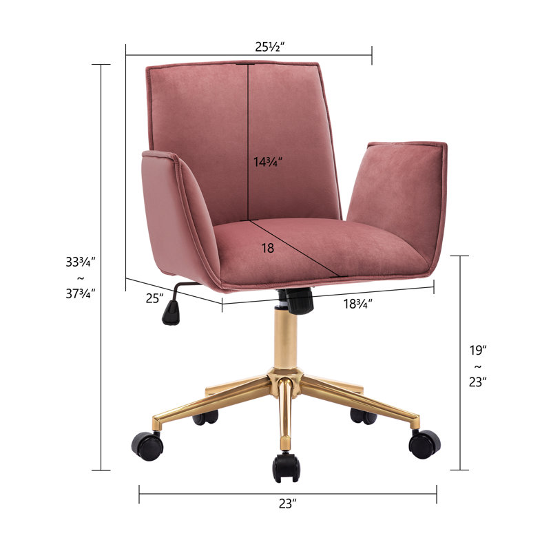 Chaise de travail Ateao, Rose