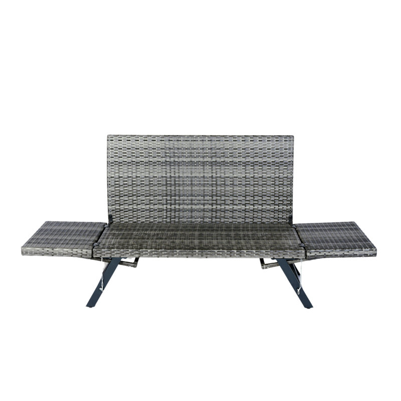 Foldable Wicker Bench For Patio Conversation