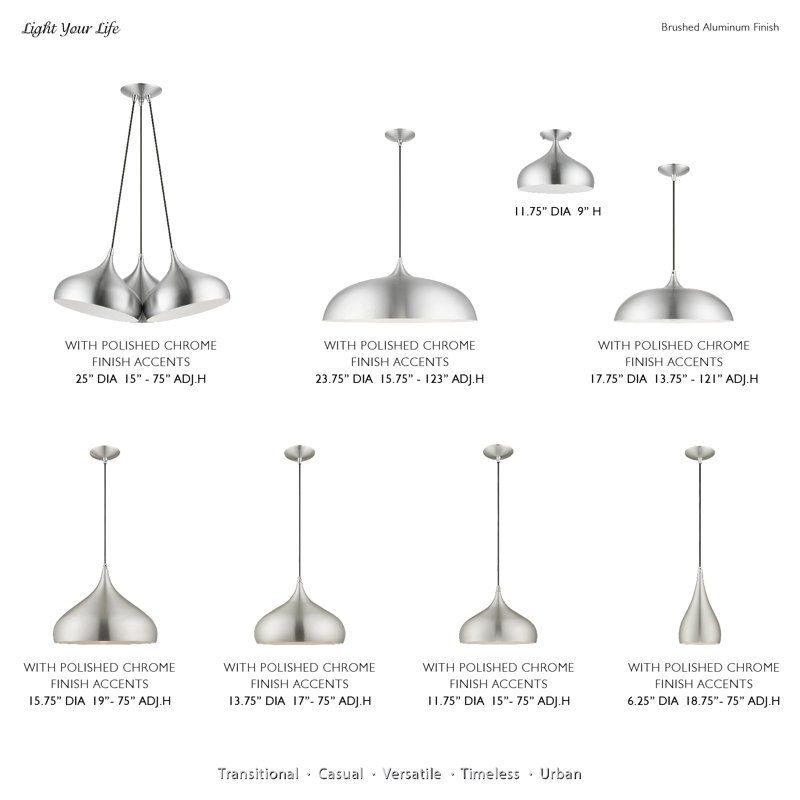Schultz 1 - Light Single Pendant, Brushed Aluminum