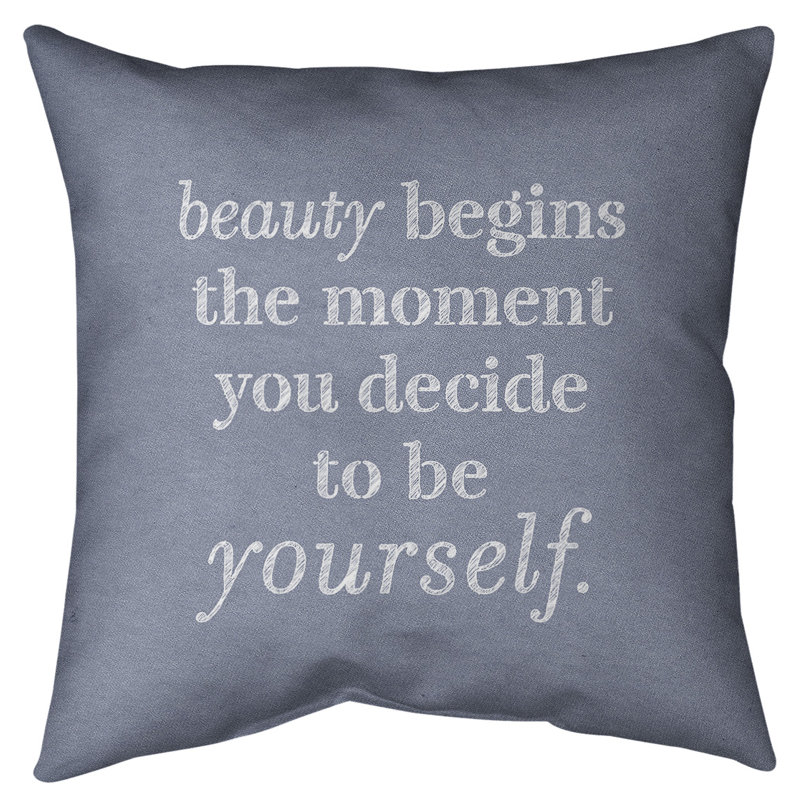Coussin intérieur/extérieur véritable beauté, 16 po x 1 po, Bleu / blanc