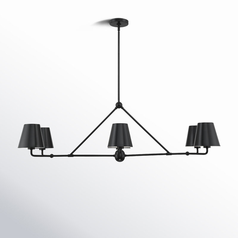 Kinston 6 - Light Dimmable Modern Linear Chandelier, Black